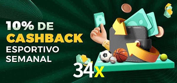10% de bônus de cashback na 34x